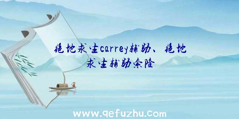 绝地求生carrey辅助、绝地求生辅助索隆