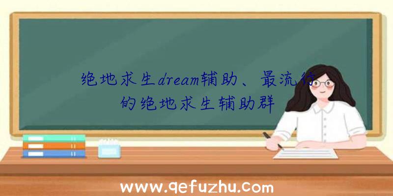 绝地求生dream辅助、最流行的绝地求生辅助群