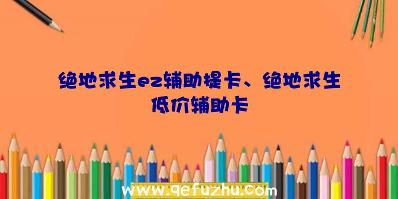 绝地求生ez辅助提卡、绝地求生低价辅助卡