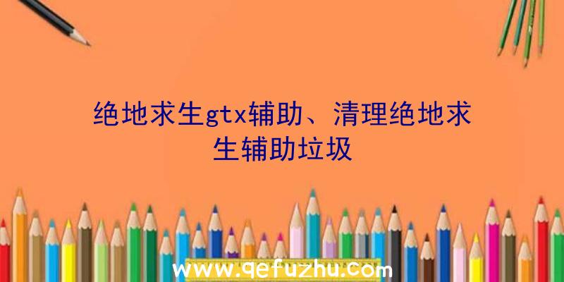 绝地求生gtx辅助、清理绝地求生辅助垃圾