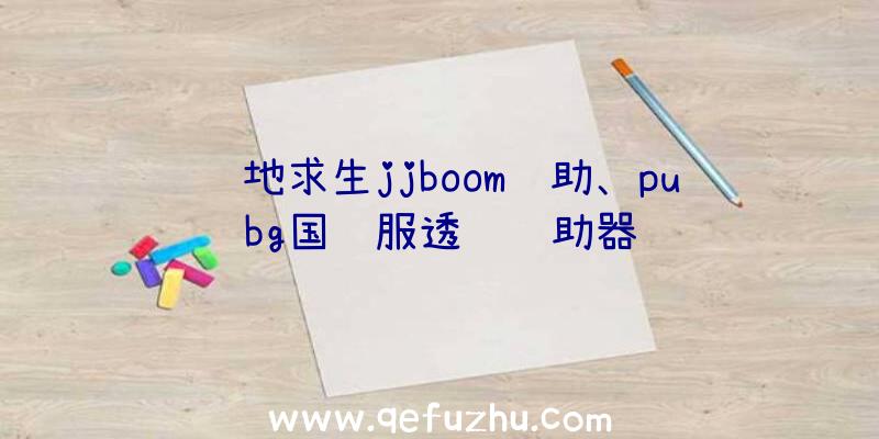 绝地求生jjboom辅助、pubg国际服透视辅助器