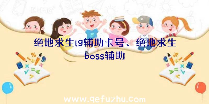 绝地求生lg辅助卡号、绝地求生boss辅助