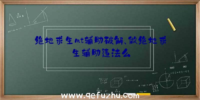 绝地求生mt辅助破解、做绝地求生辅助违法么