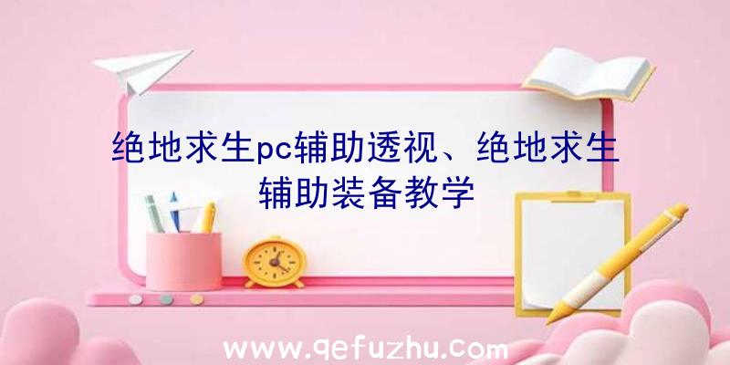 绝地求生pc辅助透视、绝地求生辅助装备教学