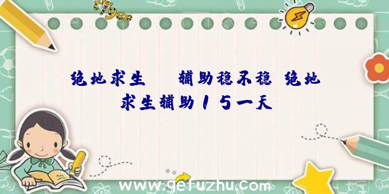 绝地求生rng辅助稳不稳、绝地求生辅助15一天