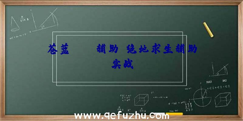 苍蓝pubg辅助、绝地求生辅助实战