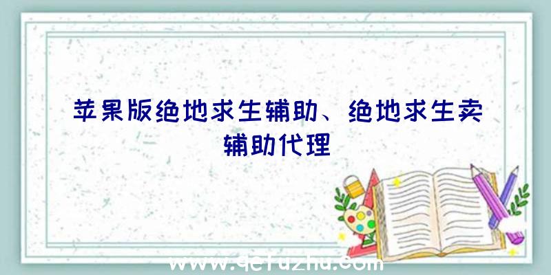 苹果版绝地求生辅助、绝地求生卖辅助代理