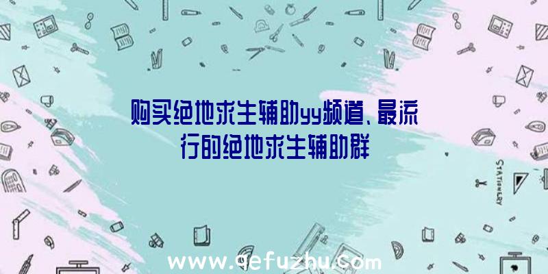 购买绝地求生辅助yy频道、最流行的绝地求生辅助群