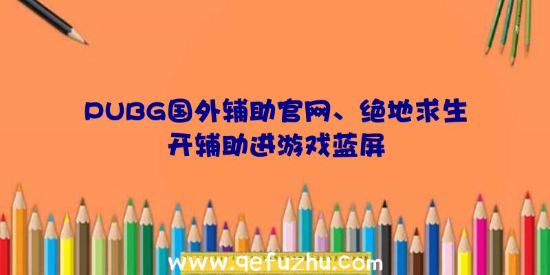 PUBG国外辅助官网、绝地求生开辅助进游戏蓝屏