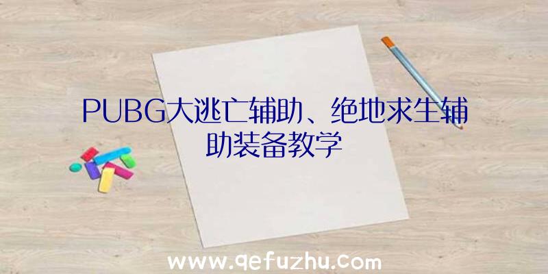 PUBG大逃亡辅助、绝地求生辅助装备教学