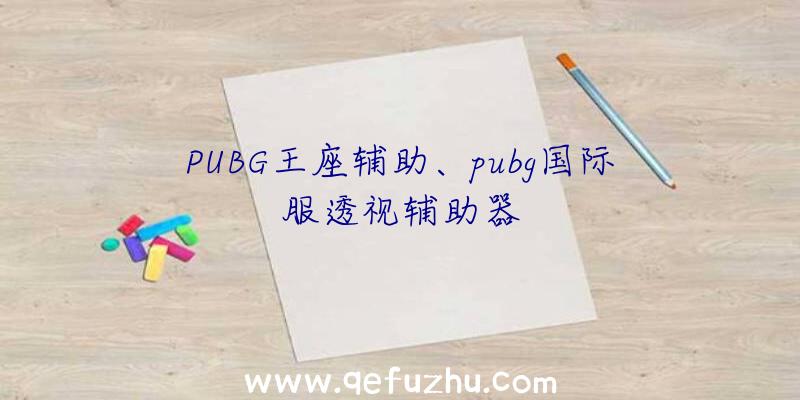 PUBG王座辅助、pubg国际服透视辅助器