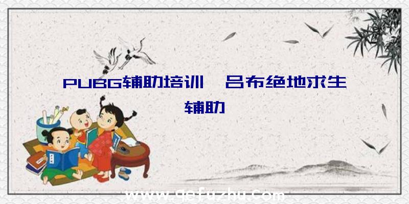 PUBG辅助培训、吕布绝地求生辅助