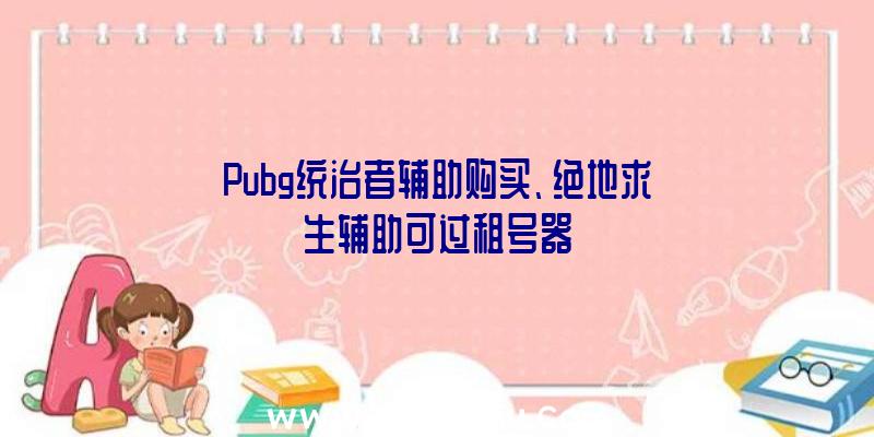 Pubg统治者辅助购买、绝地求生辅助可过租号器