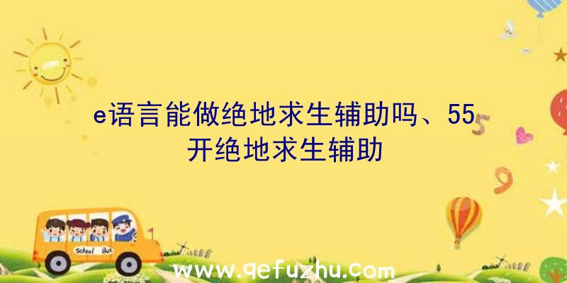 e语言能做绝地求生辅助吗、55开绝地求生辅助