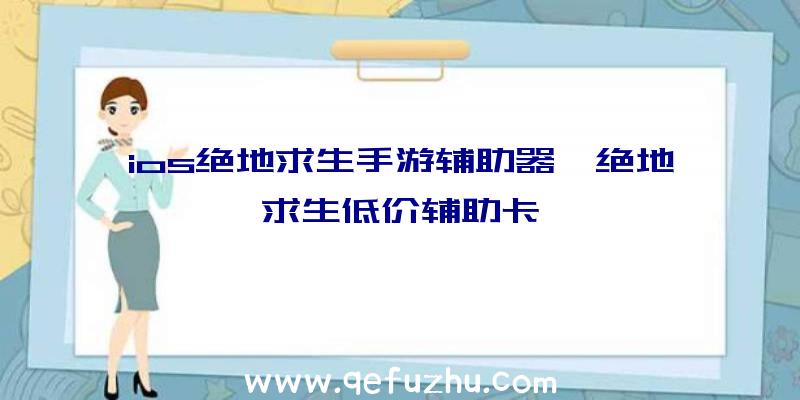 ios绝地求生手游辅助器、绝地求生低价辅助卡