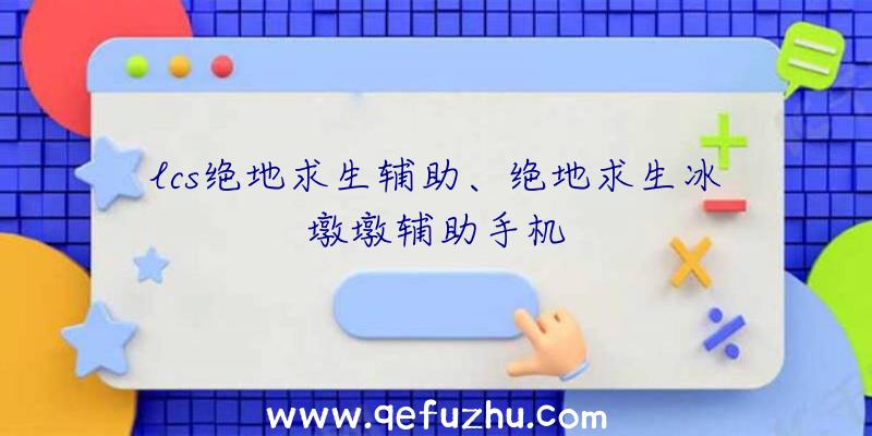 lcs绝地求生辅助、绝地求生冰墩墩辅助手机