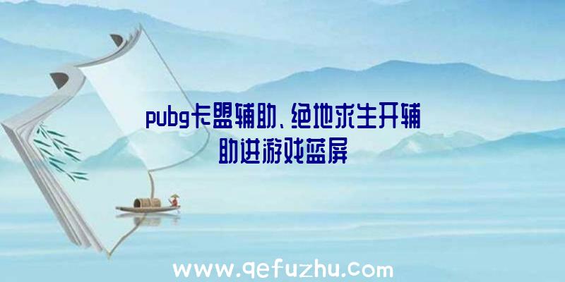 pubg卡盟辅助、绝地求生开辅助进游戏蓝屏