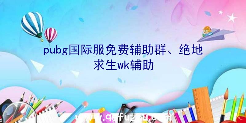 pubg国际服免费辅助群、绝地求生wk辅助