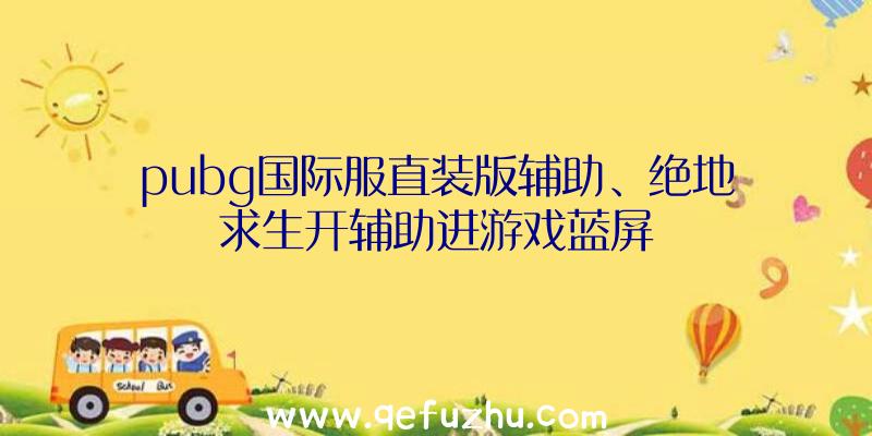 pubg国际服直装版辅助、绝地求生开辅助进游戏蓝屏