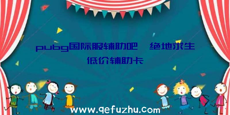 pubg国际服辅助吧、绝地求生低价辅助卡