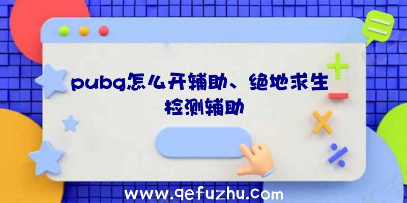 pubg怎么开辅助、绝地求生