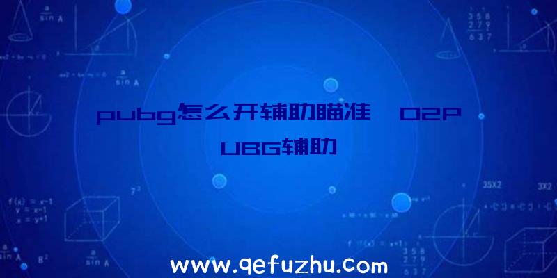 pubg怎么开辅助瞄准、02PUBG辅助