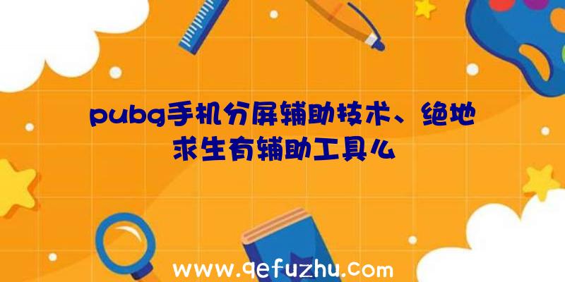 pubg手机分屏辅助技术、绝地求生有辅助工具么