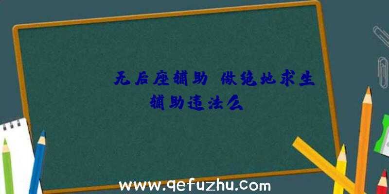 pubg无后座辅助、做绝地求生辅助违法么