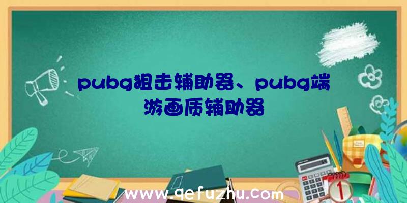 pubg狙击辅助器、pubg端游画质辅助器