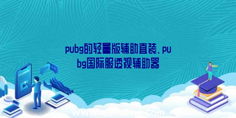 pubg的轻量版辅助直装、pubg国际服透视辅助器