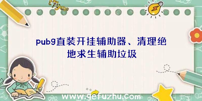 pubg直装开挂辅助器、清理绝地求生辅助垃圾