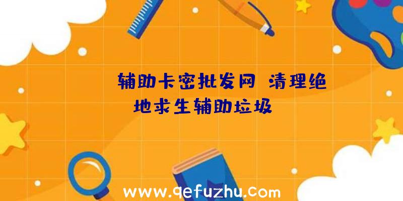 pubg辅助卡密批发网、清理绝地求生辅助垃圾