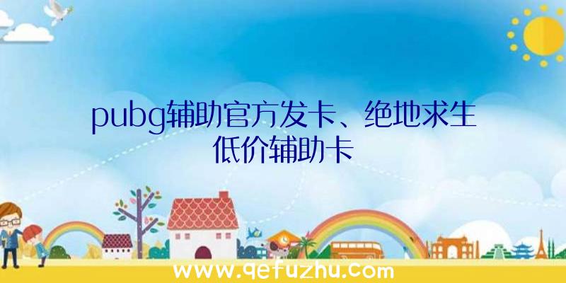 pubg辅助官方发卡、绝地求生低价辅助卡