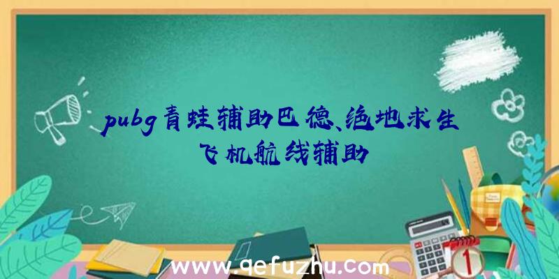 pubg青蛙辅助巴德、绝地求生飞机航线辅助