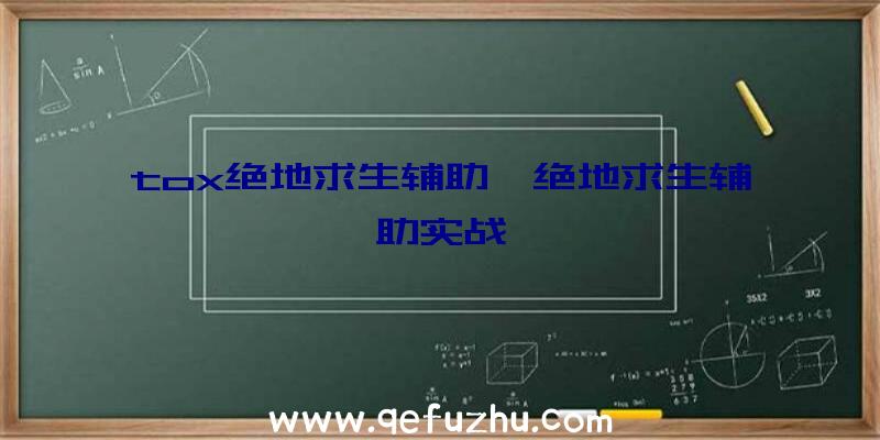 tox绝地求生辅助、绝地求生辅助实战