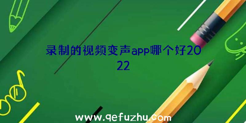 录制的视频变声app哪个好2022