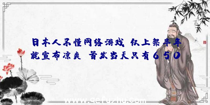 日本人不懂网络游戏？仅上架半年就宣布凉爽,首发当天只有650