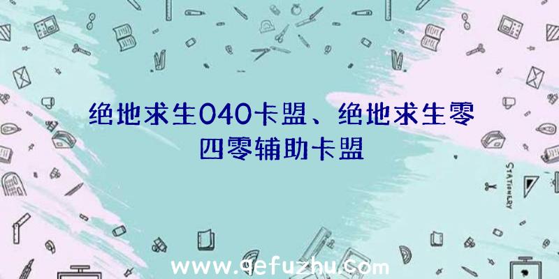 绝地求生040卡盟、绝地求生零四零辅助卡盟