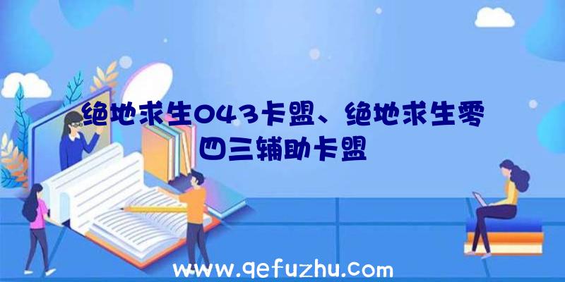 绝地求生043卡盟、绝地求生零四三辅助卡盟