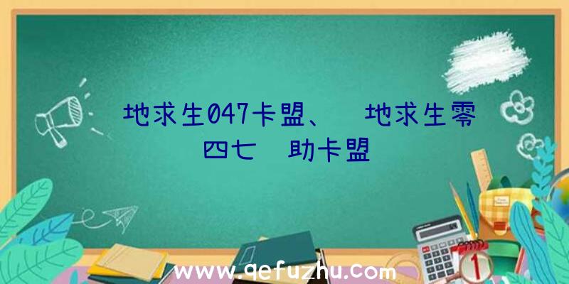 绝地求生047卡盟、绝地求生零四七辅助卡盟