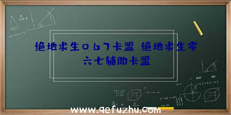 绝地求生067卡盟、绝地求生零六七辅助卡盟