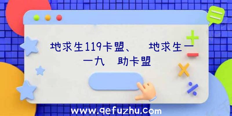 绝地求生119卡盟、绝地求生一一九辅助卡盟