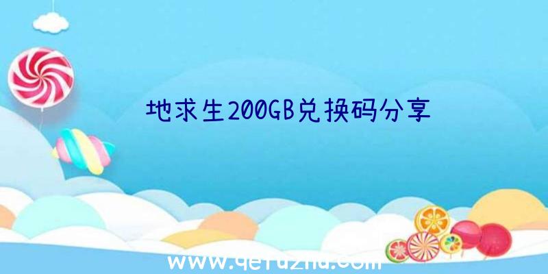 绝地求生200GB兑换码分享