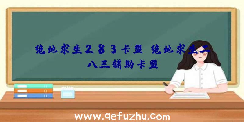 绝地求生283卡盟、绝地求生二八三辅助卡盟