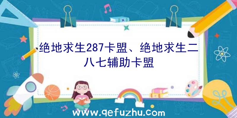 绝地求生287卡盟、绝地求生二八七辅助卡盟