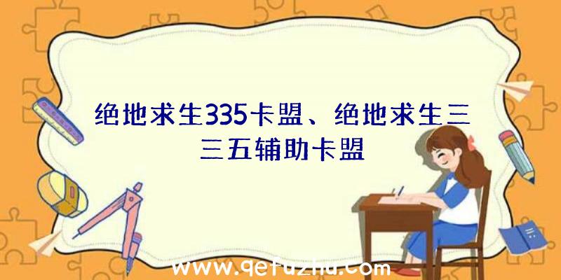 绝地求生335卡盟、绝地求生三三五辅助卡盟