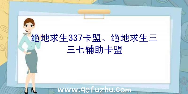 绝地求生337卡盟、绝地求生三三七辅助卡盟