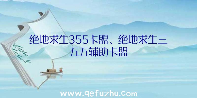 绝地求生355卡盟、绝地求生三五五辅助卡盟