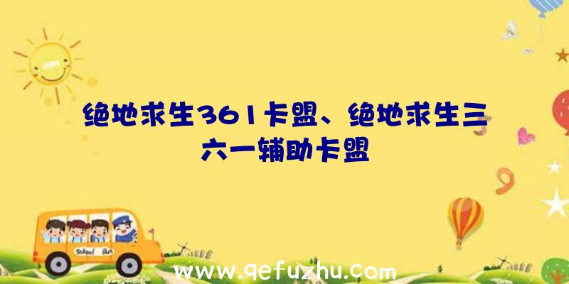 绝地求生361卡盟、绝地求生三六一辅助卡盟