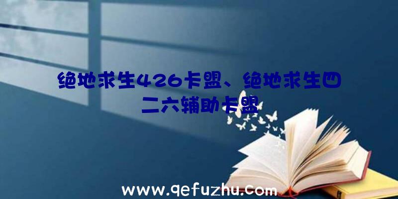 绝地求生426卡盟、绝地求生四二六辅助卡盟